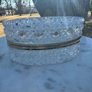 Vintage Baccarat style Crystal and Brass Jewelry Box